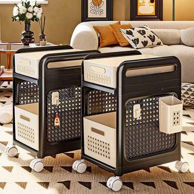 零食推收车家用中厨房夹缝纳架塑料落小地可古移9611动多层整理置