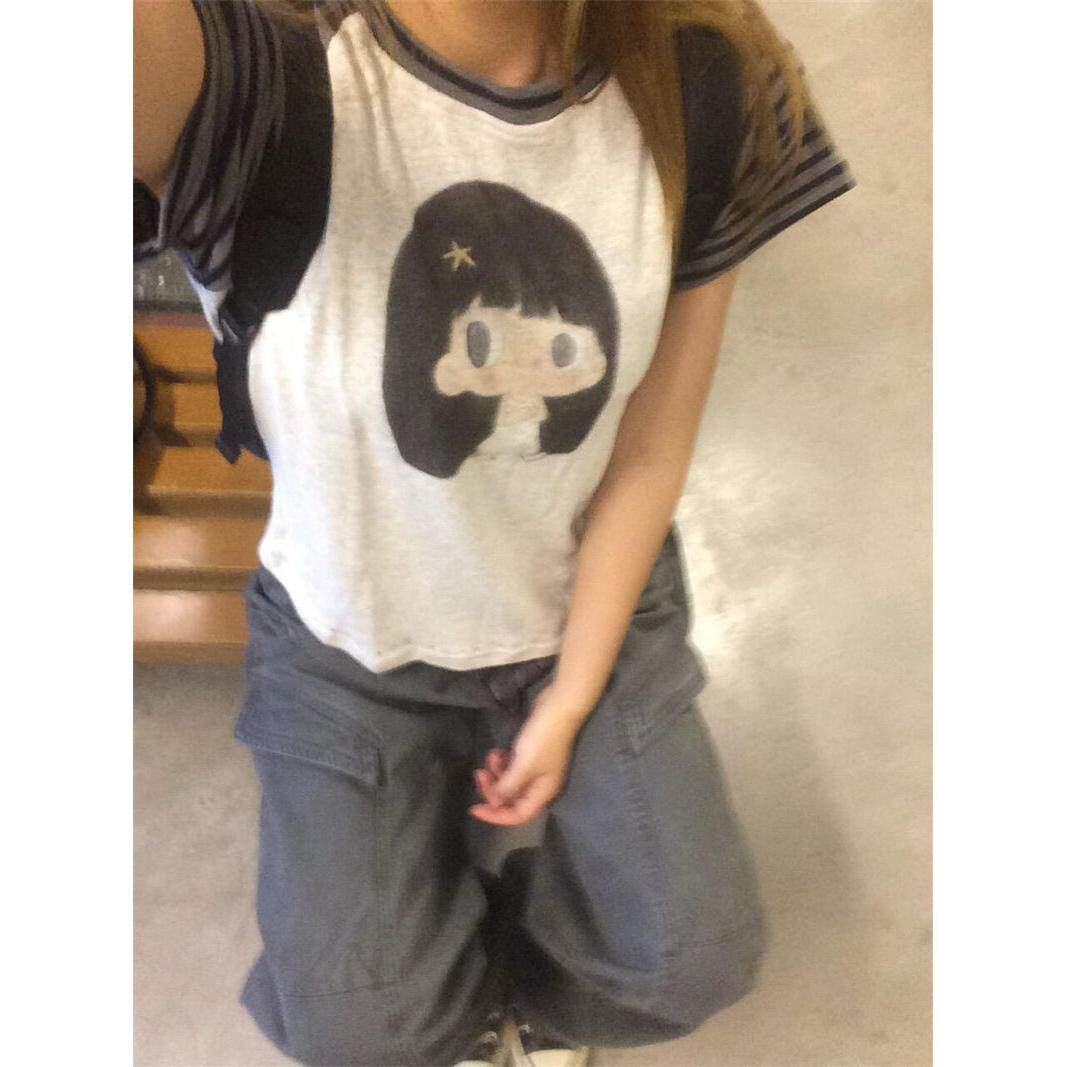 已出货原版广州色织条纹印花40支220克92棉8氨纶短袖T恤女
