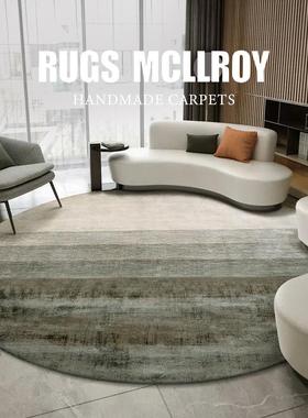 205新款新西兰地羊毛现2代简风C217渐变百搭圆形挂约画客厅卧室床