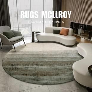 205新款 新西兰地羊毛现2代简风C217渐变百搭圆形挂约画客厅卧室床