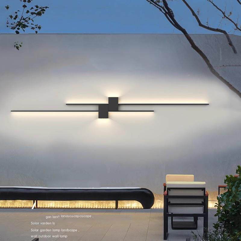 户防外水墙壁灯极长条洗墙灯客创无品牌/意简太阳能庭院景观灯厅