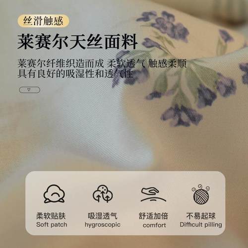A类莱赛尔天四套2025新肤款夏季轻奢丝亲床件单被BOF套床上用品床