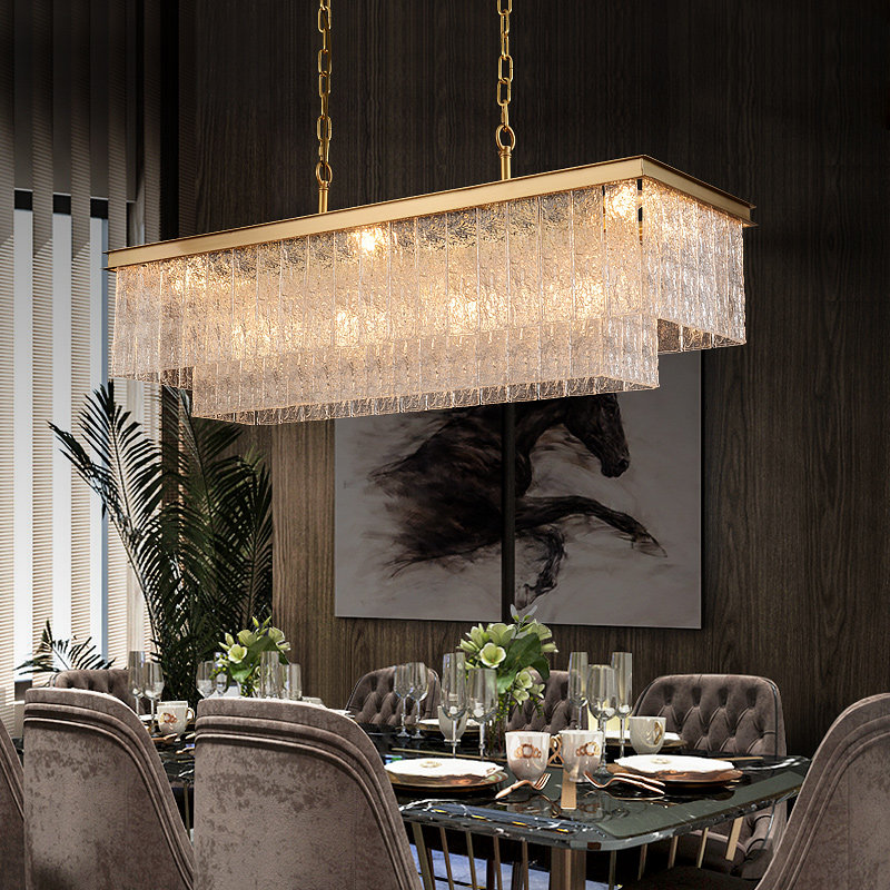 后现代轻奢艺术玻璃铜餐厅吊灯