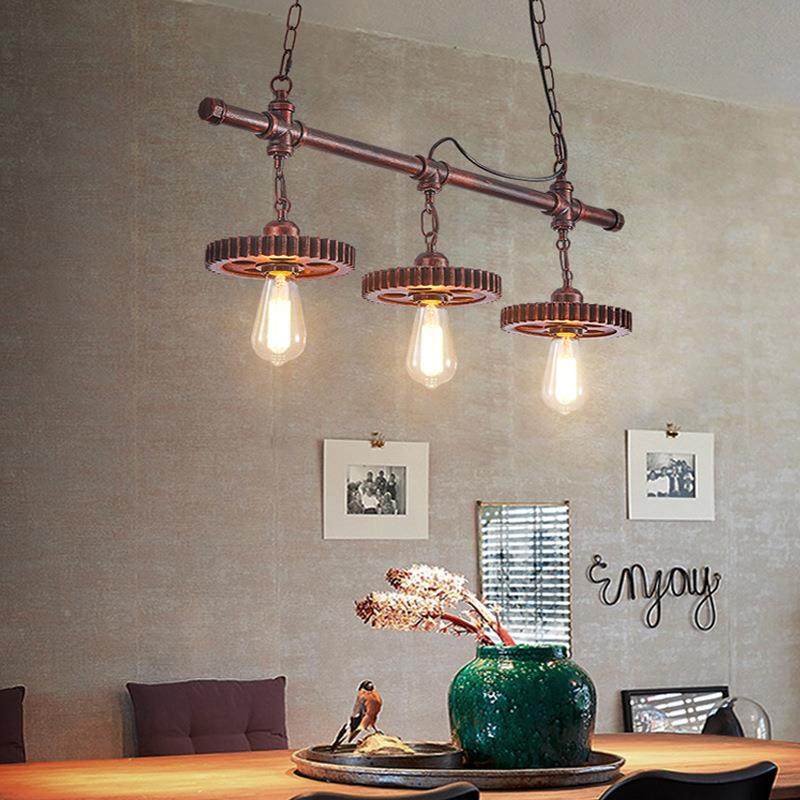 业KMQ008风吊灯loft工个性创餐厅咖吧台灯铁艺酒吧网复意古怀旧齿,家装灯饰光源,餐厅吊灯,淘宝优惠券,粉丝福利购,淘宝优惠卷