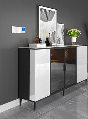 奢仿岩板餐边柜现代简约茶水MPB柜烤漆酒柜储柜客物厅墙餐厅靠置