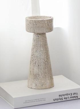 新中式仿黄洞石烛摆件样KOW板客厅茶几餐台现代桌房轻奢家居饰品