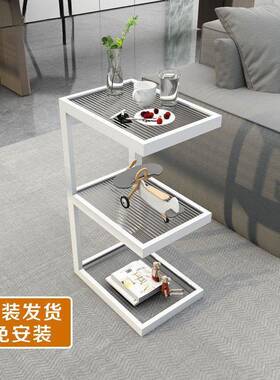 现代端卫生架间高铁艺落地置物HRX架客厅璃角几转角夹缝收玻纳书