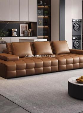 新款BGS劳极伦斯沙发意式直简排沙发别墅客厅大床小户型意式皮艺