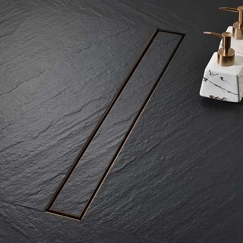 304不锈DL2220钢2玫瑰金色防臭防反味水道下生间长条形隐藏地漏DL