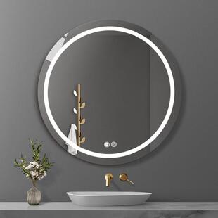 LED镜圆形能店宾馆化妆酒镜智能除雾智镜洗手台镜子挂墙269发光灯