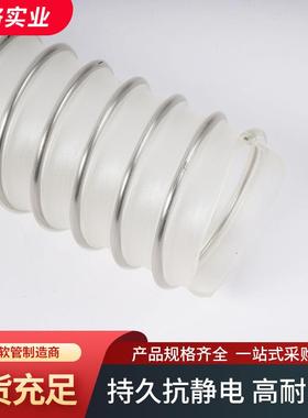 静PU聚氨酯304不锈钢丝透温明软磨管聚醚GUE型聚氨酯防电耐高真空