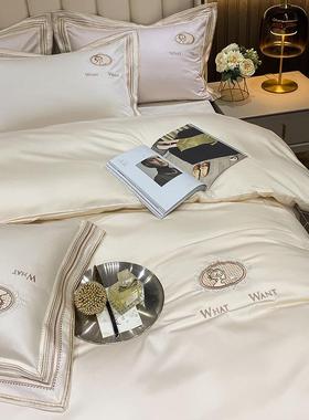 1140支长绒棉四件套纯棉床0上Z9P00709用品轻奢美式欧式全棉被床