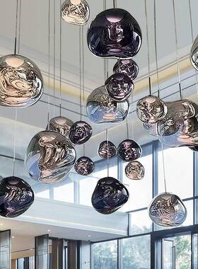 高亮版ed楼梯灯熔岩吊灯大别墅llo443f复式挑客厅t长线吊餐厅吧台