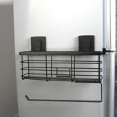 收不锈钢HB 016冰箱壁侧挂架吸盘厨置物架房调味架纸巾保鲜膜纳篮