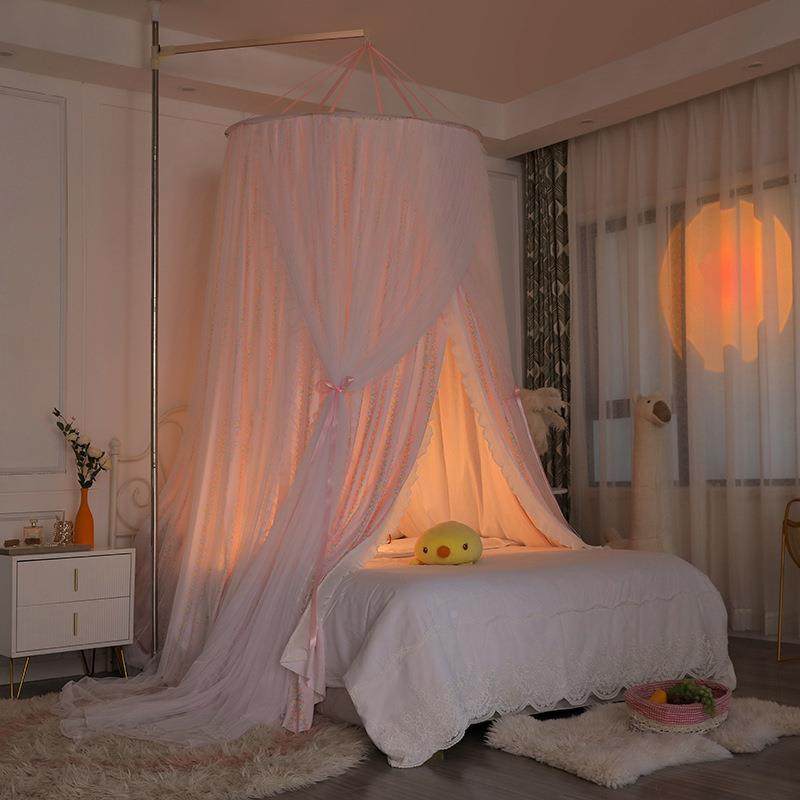 蚊帐挂钩遮天花板新家用圆款顶吊年顶KL519511床幔光床帘一体式公