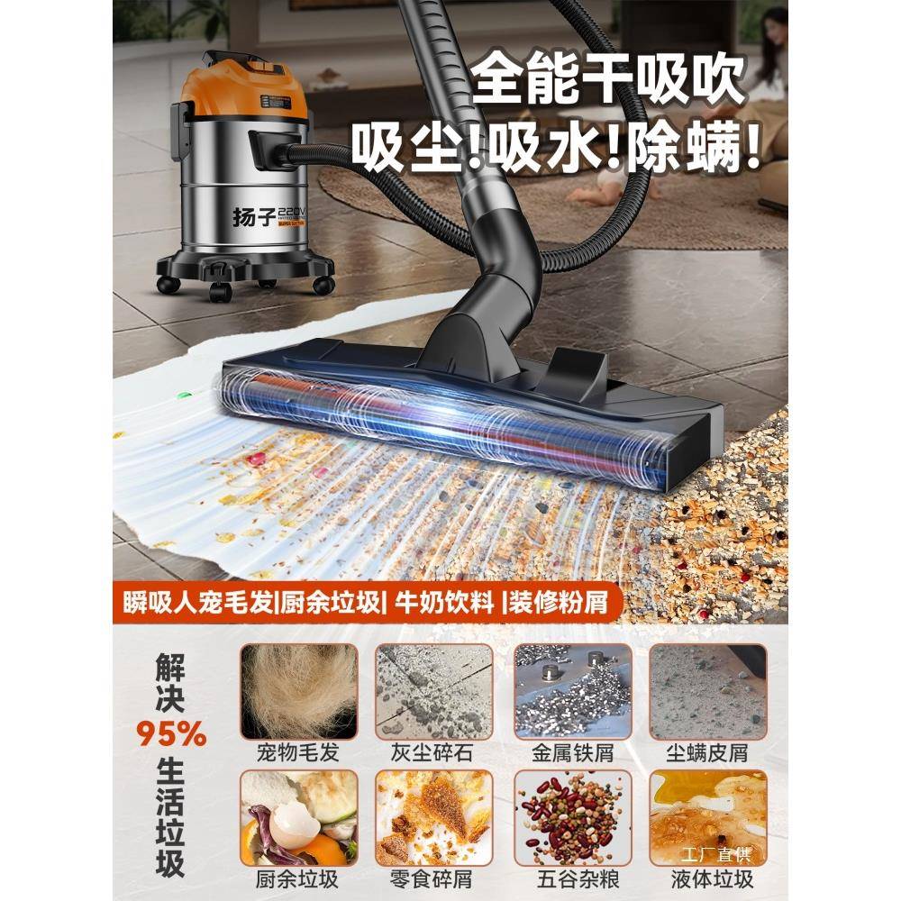 扬子工业吸吸尘器家用大RMI功力车用大率保洁地毯修美装缝专用吸