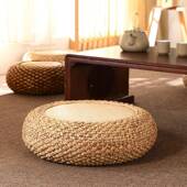 地加厚藤编蒲坐垫圆形编坐垫团阳台沙草发板家MX 017用榻榻米坐墩