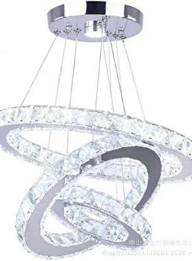 创LED方形不锈钢水晶6393餐吊灯厅吊灯意客厅卧室晶水吊灯