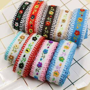 民族小花朵花边服装家居手工辅iyRKB风料d刺绣织带