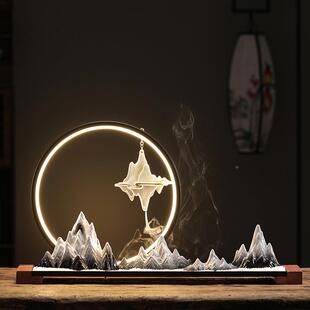 中式创意沙盘千装枯山UOT水假造景里江山禅意摆件客山厅玄关办公