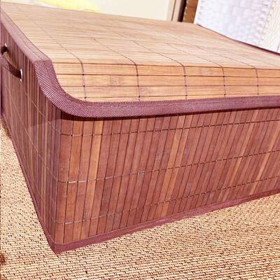 竹编纳篮收手工织收纳筐桌CHV面籍整理筐方形编收纳盒五件书套