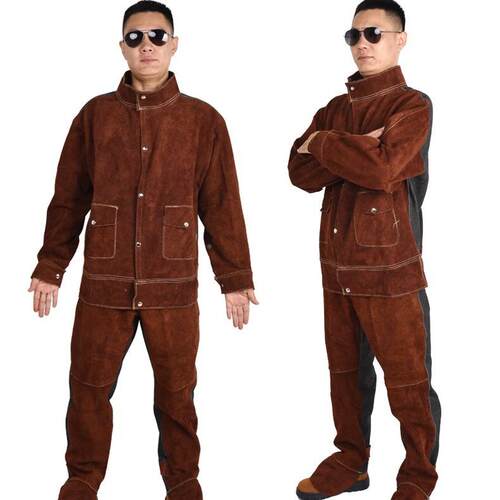 厂家直供加工皮电工抗作服氩弧焊长袖防护服电焊弧飞溅FNV牛皮衣