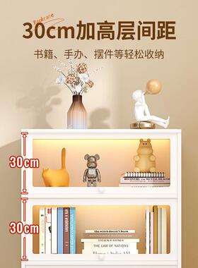 用炎恩家柜钢制书柜带童门玻璃展示儿防尘FGSG+BLC书架铁艺置物架