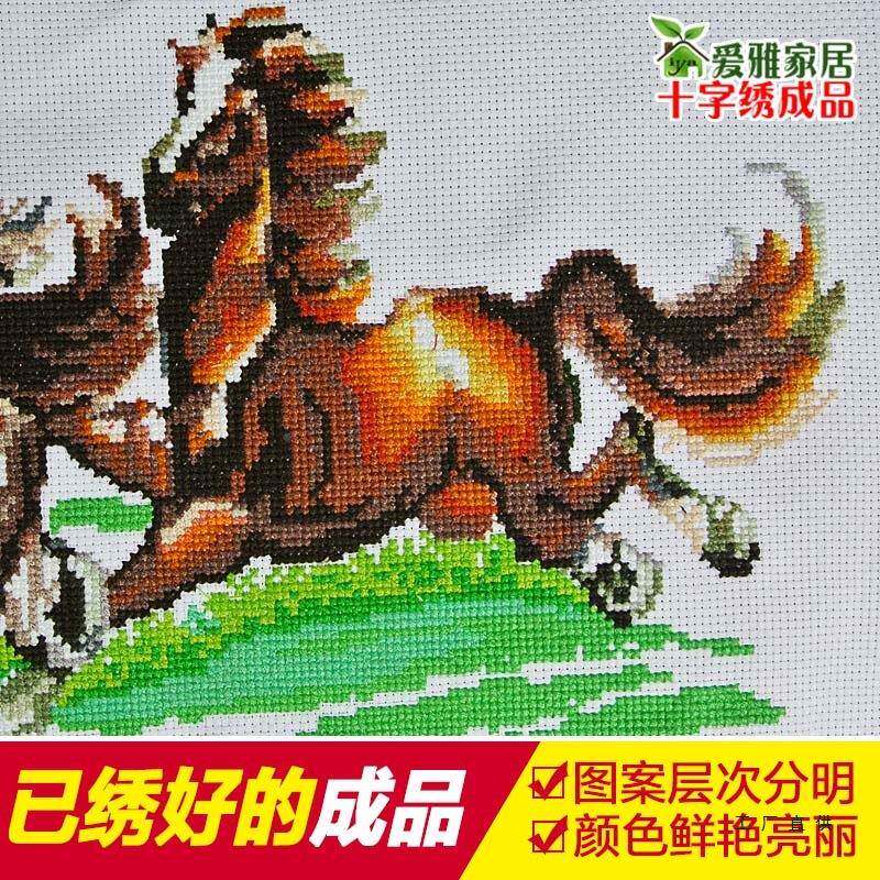 2026新款大绣八马骏F95THMMS图十绣成品绣马到成功已绣字好的出售