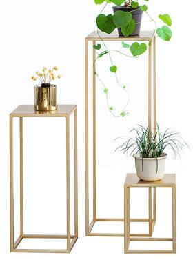 北欧色简约铁艺花物架客厅46028落地式室内金绿植花架玄关盆阳台