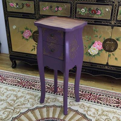 美式地中海客沙厅发几角边几电话几小床头柜GJM子仿古彩绘5家具01