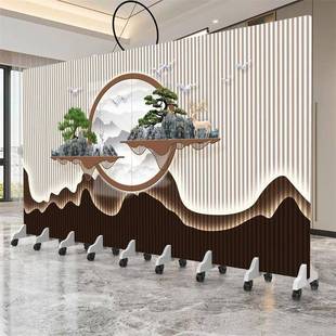 新中式屏风隔断客厅遮间办公室酒入门折叠移动挡无品牌/饭店包复