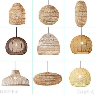 藤编灯日式民宿客厅厅卧40124室吊阳台灯笼东南餐亚麻绳藤田园艺