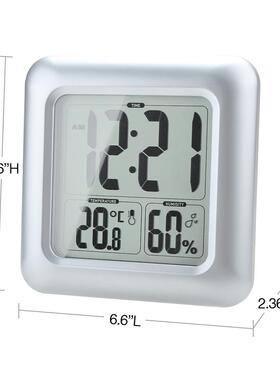 德国206CL0006SI新款水防数钟显墙钟浴室钟温湿度计壁挂挂电子2数