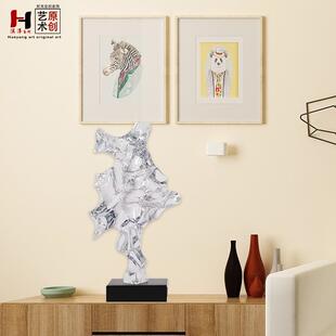 现代石抽雕摆件透hy-220塑明树脂工艺品仿酒店大堂太象湖琉璃艺术