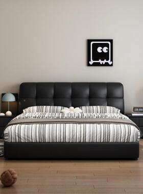 意式极简床主卧简1.代5米小户型KJB约婚床黑色泡芙气压现储物床