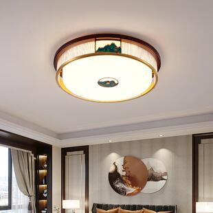 全铜9207实木新式中款客厅吸顶灯025年新2套房大厅主灯家用卧室餐