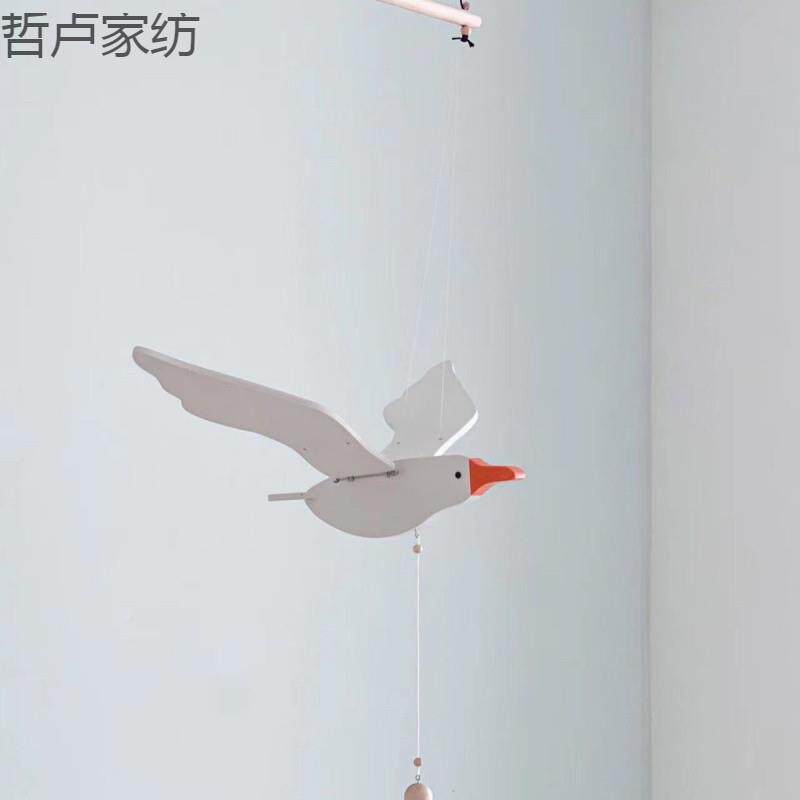 室内阳台间飞挂鸟儿童房装饰空中吊饰悬挂会婴飞的海582鸥儿床平