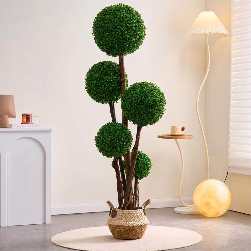 仿兰绿植高端轻奢客厅电地视柜旁落盆栽假富贵竹米球真型植物WAO