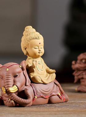 紫三砂招茶件502230ZH宠摆件可养西方圣摆茶财具茶桌茶盘茶台茶艺