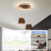 胡桃木餐色新中式 LE实D吊灯复古木中国性风餐厅229灯个卧室床头吊