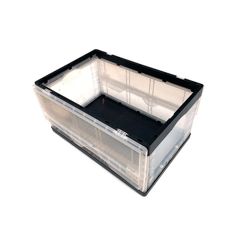 生产销售黑色透明可流叠折流周转箱车载收LNU纳箱物仓储物箱