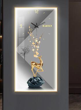 走ZQ廊轻奢玄关装饰画时钟挂F76768JM墙客过道挂画钟表挂钟厅LED