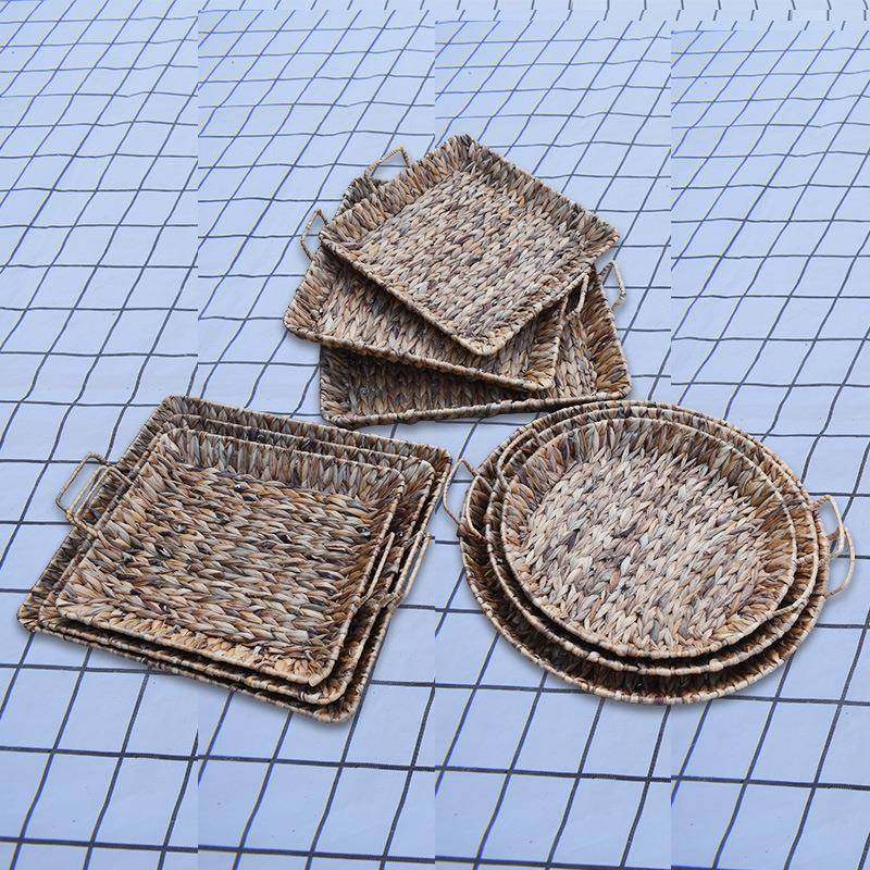 圆形方形水葫芦编织收水葫芦收篮草展编托盘物家居储篮超市纳示篮,收纳整理,脏衣篮,淘宝优惠券,粉丝福利购,淘宝优惠卷