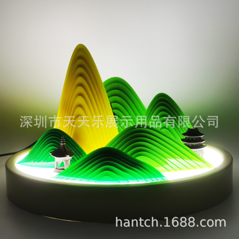 茶坊禅意山水小夜灯桌面摆件