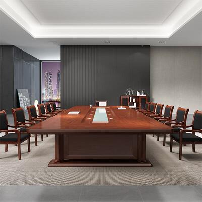 长lq-43123方形议室约会议简桌长桌会多人商洽务谈会议台贴木皮油