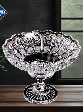 BOE盘MIA捷克进口水晶H玻璃果手工雕刻精刻果785854果盆斗客厅茶