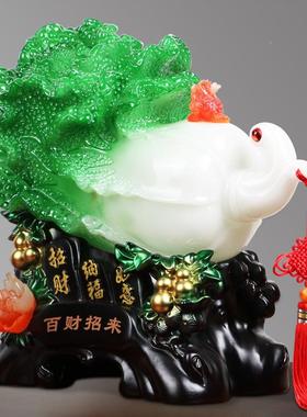 雅信工艺品招财玉白摆件财招yx-bczl菜来办百公室装公司前台开饰