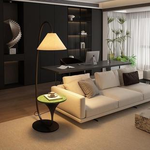 中古风落地灯现轻奢胡桃木客厅沙发代设计师创意置物卧573室边几