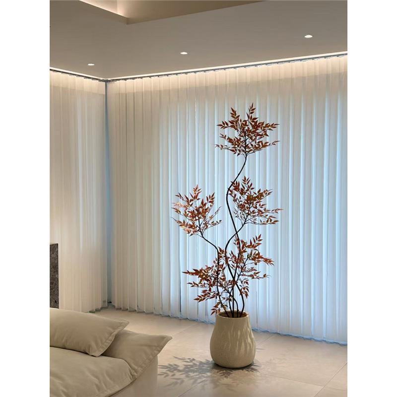 红色天竹仿真绿植高端奢假厅花轻电视墙摆南件客装HAIH0393饰落地