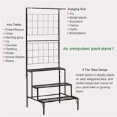 铁艺花架子置物架多肉室内客厅地式 吊兰阳HH001萝挂台靠墙式 绿落